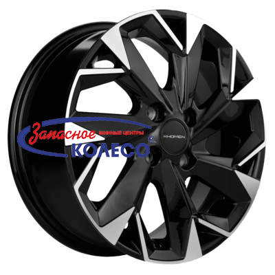 15'' 4x100 ET45 D56,6 6,0J Khomen Wheels KHW1508 (Nexia) Black-FP